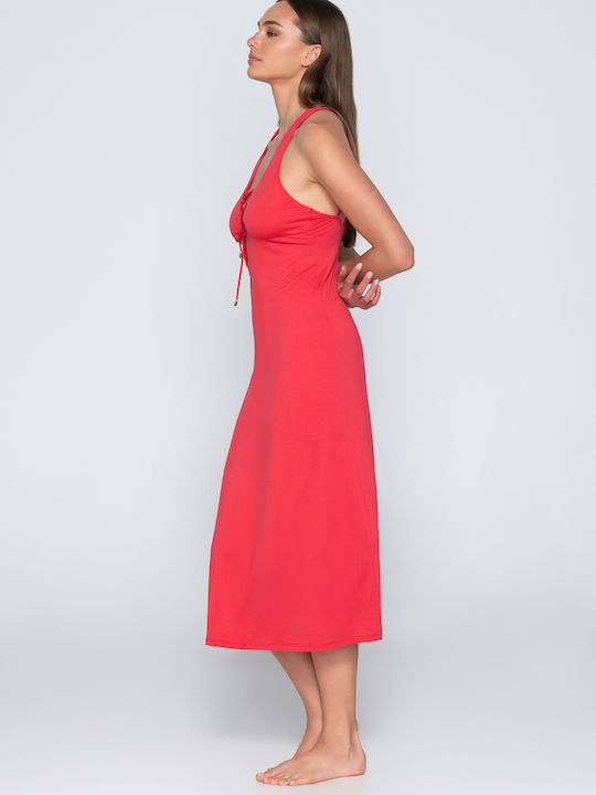 Luna Feminin Lung Rochie de Plajă Roșu