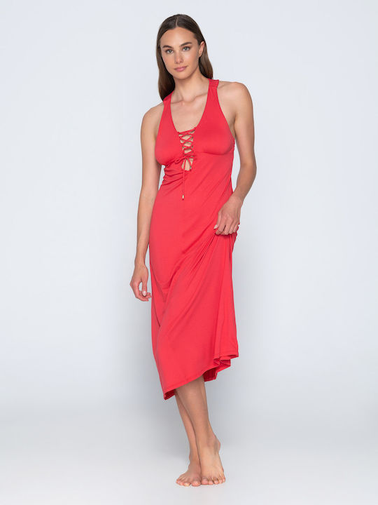 Luna Feminin Lung Rochie de Plajă Roșu