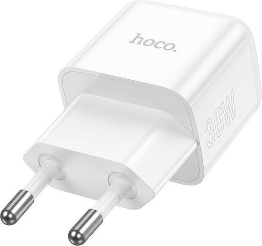 Hoco Ladegerät ohne Kabel mit USB-C Anschluss 30W Stromlieferung Weißs (N32 Glory)
