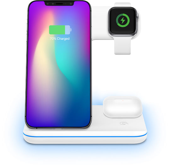 Yenkee Ασύρματος Φορτιστής (Qi Pad) 15W Λευκός (YAC 5301)