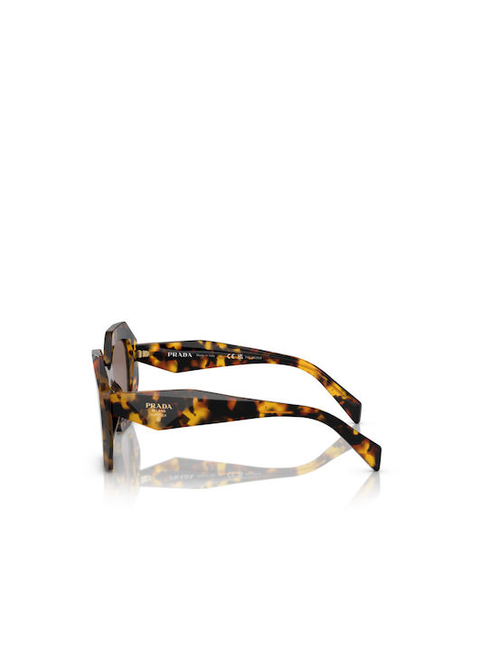 Prada Women's Sunglasses with Brown Tartaruga Plastic Frame and Brown Lens PR16WS VAU05C