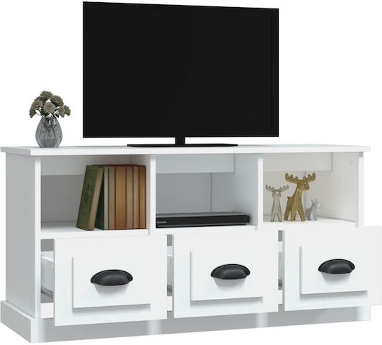 TV Stand Wooden White L100xW35xH50cm