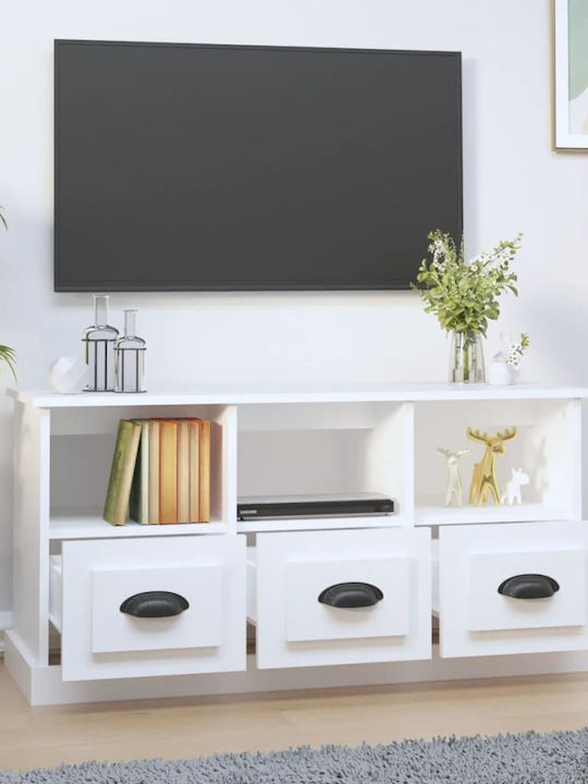 TV-Möbel Hölzernes Weiß L100xB35xH50cm