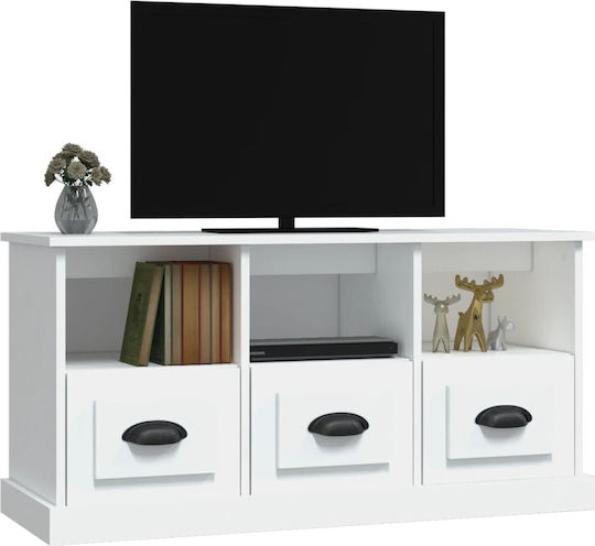 TV Stand Wooden White L100xW35xH50cm