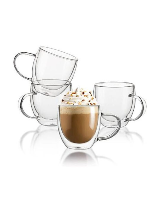 Viosarp Cană Cappuccino Sticlă Transparent 250ml