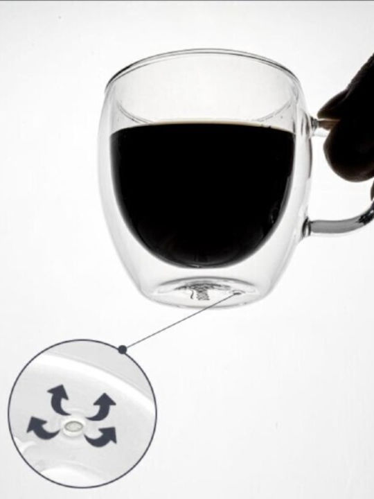 Viosarp Cană Cappuccino Sticlă Transparent 250ml