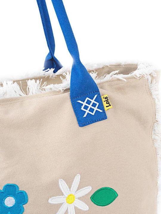 Lois Stoff Strandtasche Beige