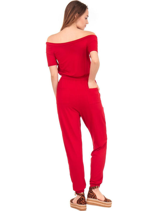 Женска Off-Shoulder Цялостна Форма Червен
