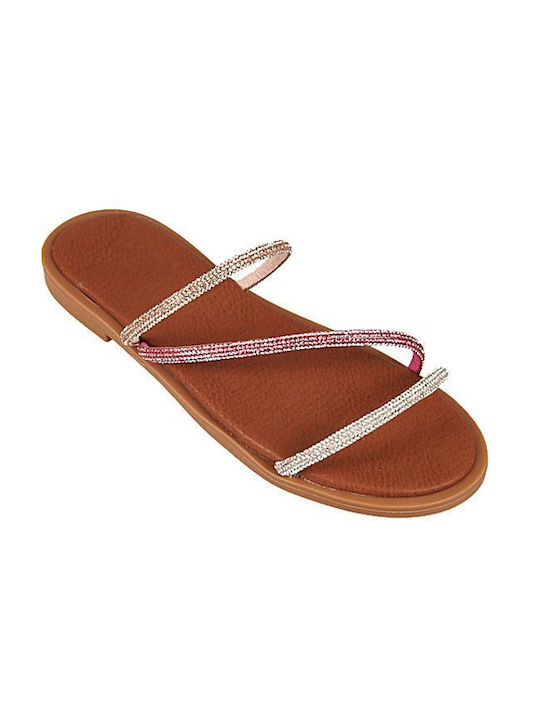 Elenross Women's Flat Sandals Pink Gold