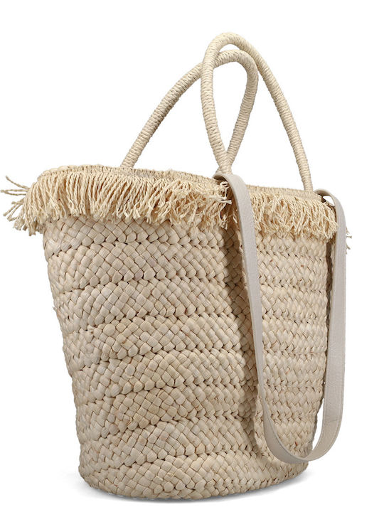 Migato Wicker Beach Bag Beige