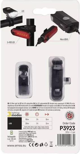 Emos P3923 Reîncărcabil Set Lumini Bicicletă