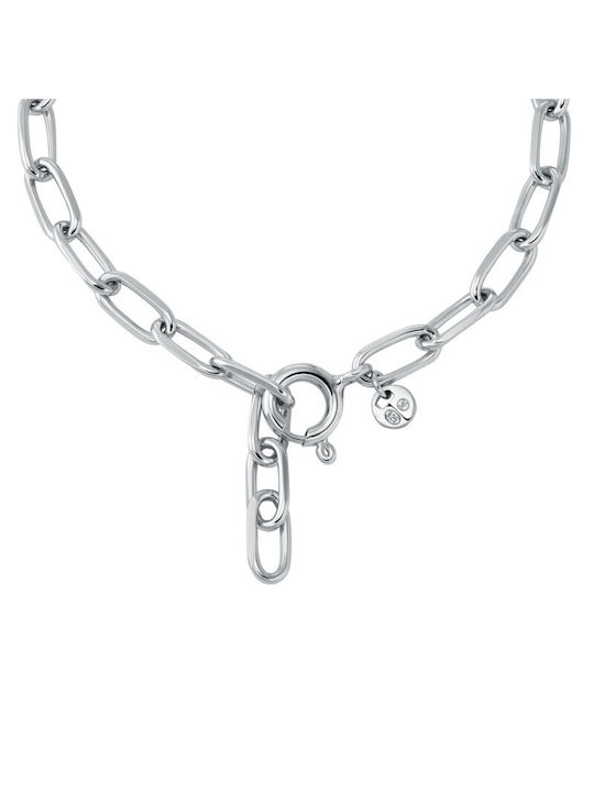 Michael Kors Damen Armband Kette Premium Love Sterling mit Design Herz aus Silber