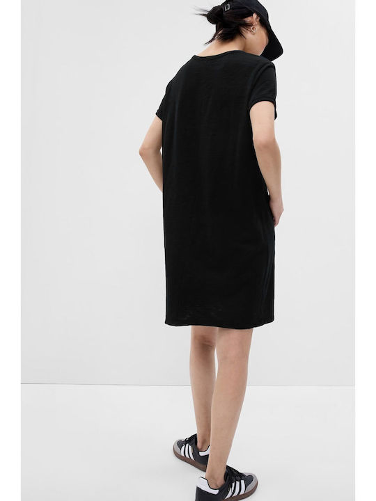 Summer Mini T-Shirt Dress Black