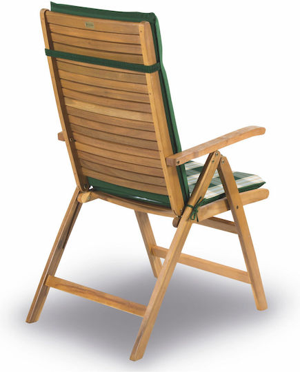 Fieldmann Waterproof Garden Chair Cushion with Backrest Green 70x48cm