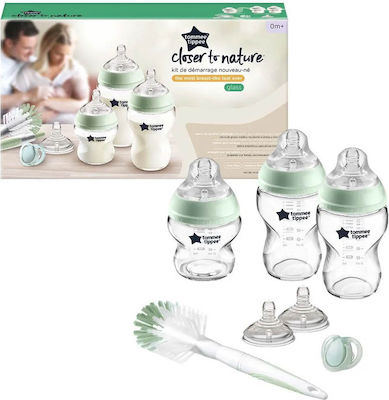 Tommee Tippee Set aus Glasflaschen mit Silikonsauger für 0+, 0+ m, Monate 250ml 8Stück