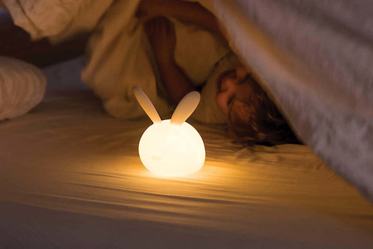 Nattou Kinder Dekorative Lampe Lapidou Häschen mit Farbwechsel Weiß 13.5x10.5x14εκ.