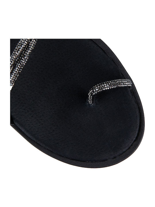 Leder Flache Sandalen für Damen in Schwarz Farbe