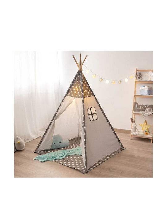 Kiokids Kids Indian Teepee Play Tent Stars Gray