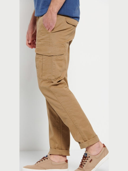 Trousers Cargo Elastic in Relaxed Fit Beige