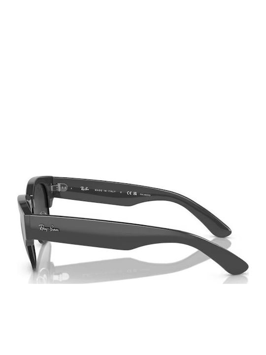 Ray Ban Mega Clubmaster Unisex Γυαλιά Ηλίου με Γκρι Σκελετό και Μαύρο Polarized Φακό