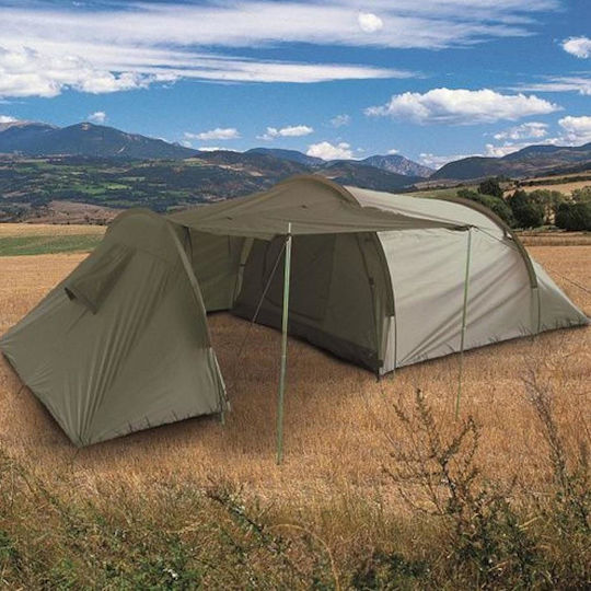 Mil-Tec Summer Camping Tent Tunnel Khaki For 3 People 405x190x130cm