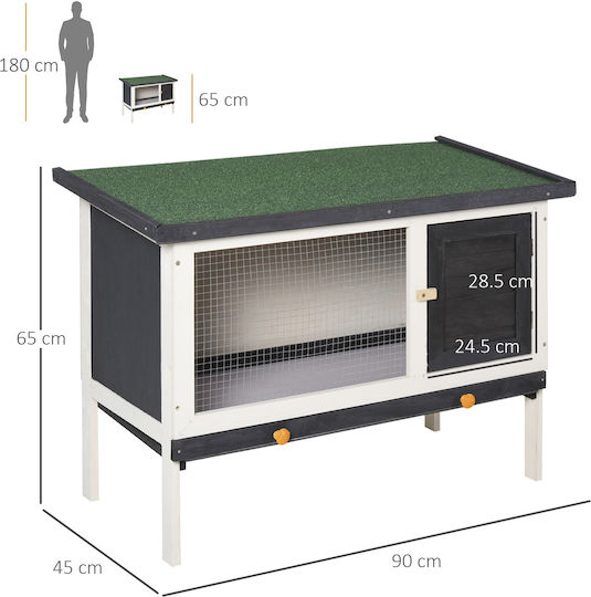 Pawhut D51-141 Wooden Cage for Rabbits 90x45x65cm