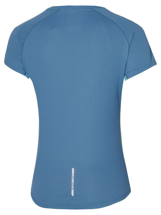 Mizuno Dryaeroflow Women's Athletic Blouse Short Sleeve Copen Blue