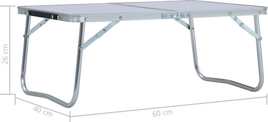 Unigreen Table Aluminum for Camping Foldable 60x30x24cm White