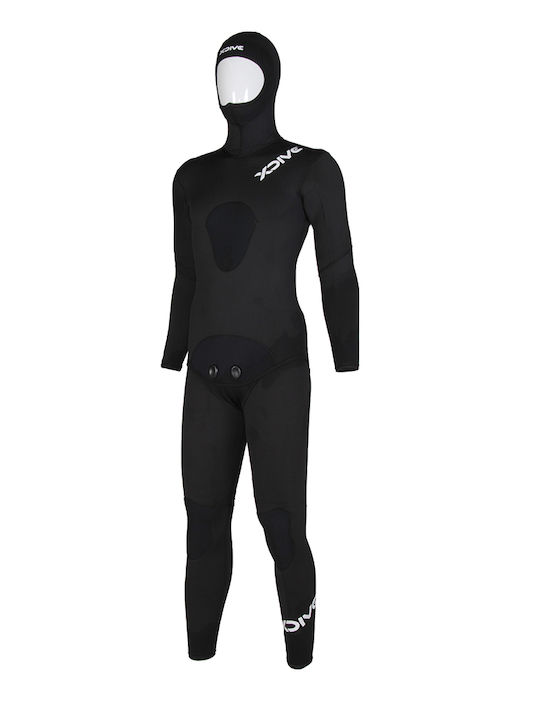 XDive Delta Divisible Wetsuit Shaved with Chest Pad for Speargun Black 7mm