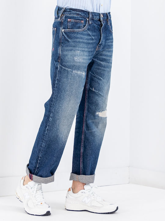 The Vert Ανδρικό Παντελόνι Τζιν Relaxed Straight Fit Μπλε