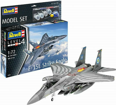 Revell F-15E Strike Eagle Modeling Figure Airplane 199 Pieces in Scale 1:72 with Glue and Paints