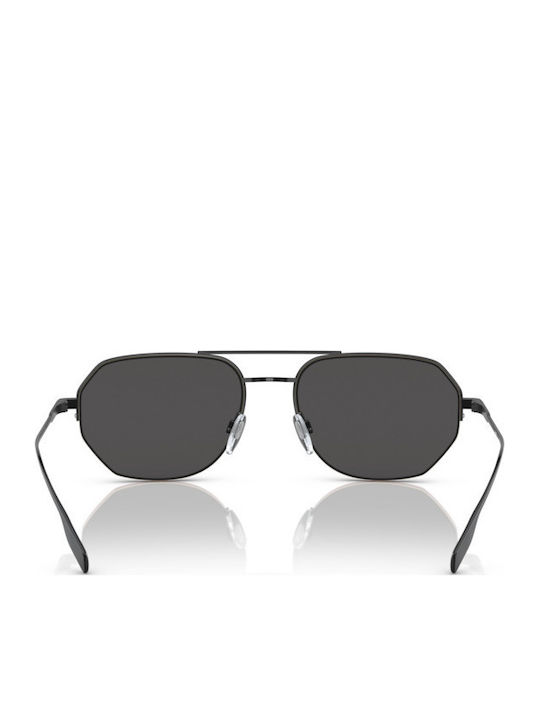 Burberry Unisex Sunglasses with Black Metallic Frame and Grey Lenses BE 3140 100187