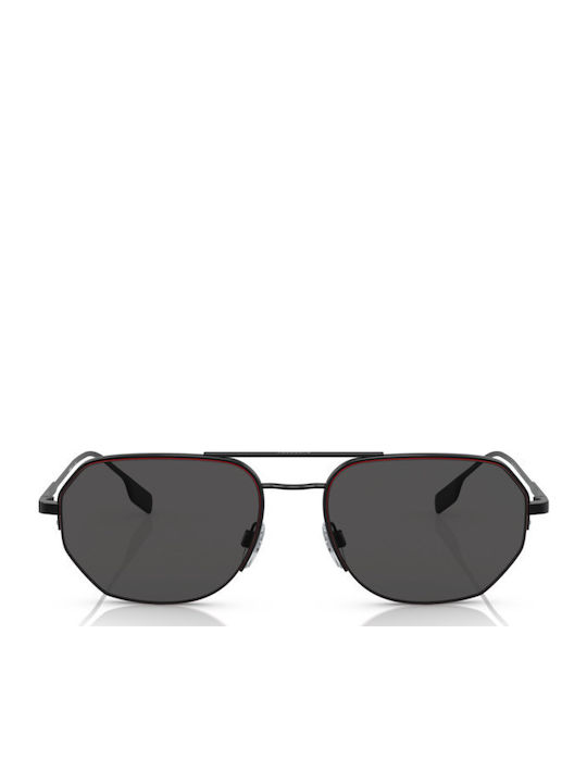 Burberry Unisex Sunglasses with Black Metallic Frame and Grey Lenses BE 3140 100187
