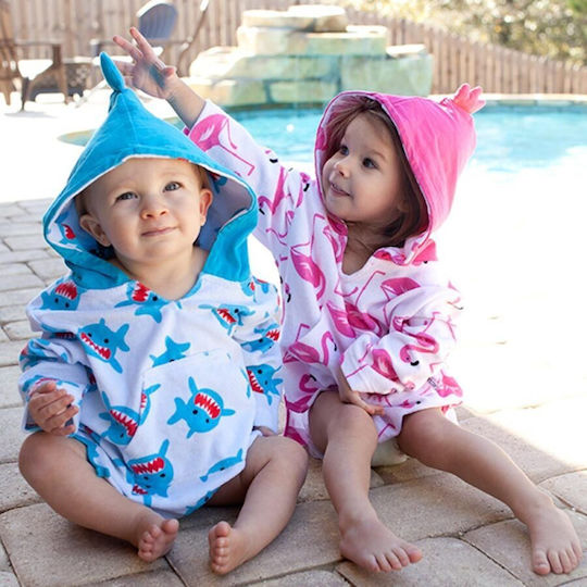 Zoocchini UPF50 Hippopotamus Kids Beach Poncho Purple 39 x 3cm