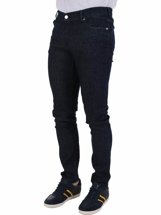 Ανδρικό Παντελόνι Τζιν με Slim Tapered Εφαρμογή Navy Μπλε