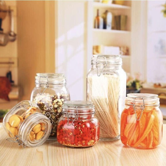 Viosarp General Use Vase with Airtight Lid Glass Transparent 500ml 1 Piece