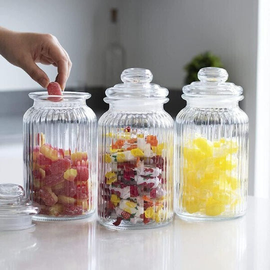 Viosarp General Use Vase with Lid Glass Transparent 1300ml