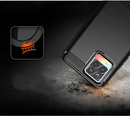 Techsuit Carbon Back Cover Silicon Negru (Realme 8/8 Pro)