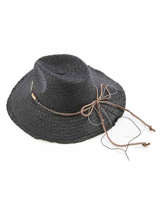 Verde Wicker Women's Floppy Hat Black