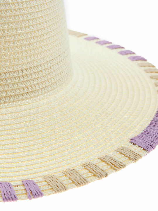 Verde Wicker Women's Floppy Hat White/Purple