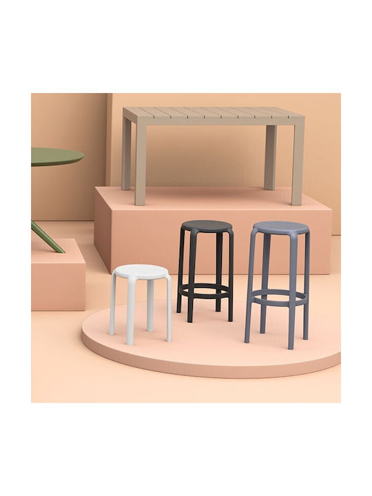 Hocker für Bar Für den Außenbereich aus Polypropylen Tom 75 Dark Grey 1Stück 36x36x75cm
