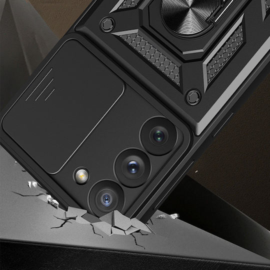 Techsuit CamShield Series Umschlag Rückseite Kunststoff / Silikon Schwarz (Galaxy S22 5G)