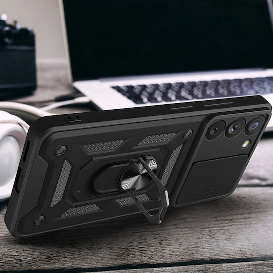 Techsuit CamShield Series Umschlag Rückseite Kunststoff / Silikon Schwarz (Galaxy S22 5G)