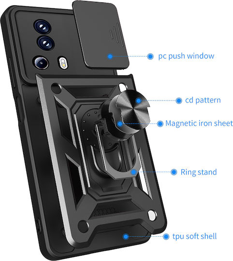 Techsuit CamShield Series Umschlag Rückseite Kunststoff / Silikon Schwarz (Xiaomi 13 Lite)