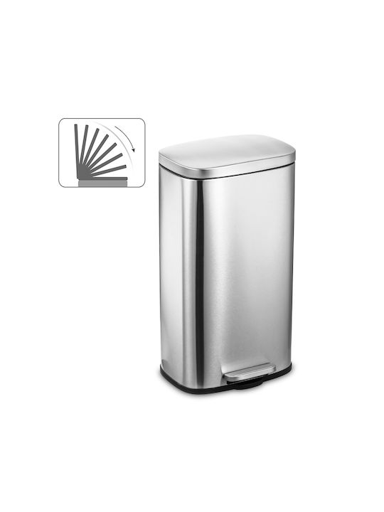 Vesta Waste Bin Waste made of Stainless Steel with Pedal INOX Μatte 30lt 1pcs