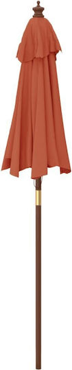Round Wooden Parasol Terra Cotta Diameter 1.96xHeight 2.31m