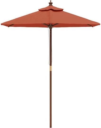 Round Wooden Parasol Terra Cotta Diameter 1.96xHeight 2.31m