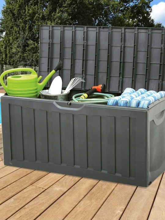 vidaXL Außenlagerbox aus Polypropylen 340Es Schwarz L118xB53xH57cm