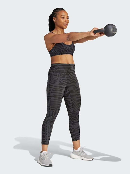 Optime Trainicons Women's Cropped Training Legging High Waisted Carbon/Black