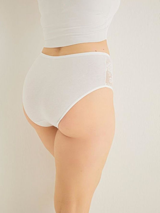Rose High-waisted Women's Slip with Lace White